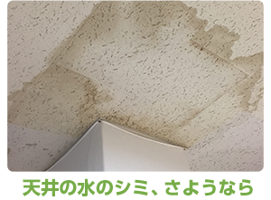 天井の水のシミ、さようなら