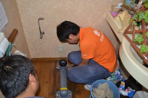 宮崎市　リフォーム　トイレ　配管設置