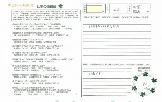 宮崎市Y様アンケート