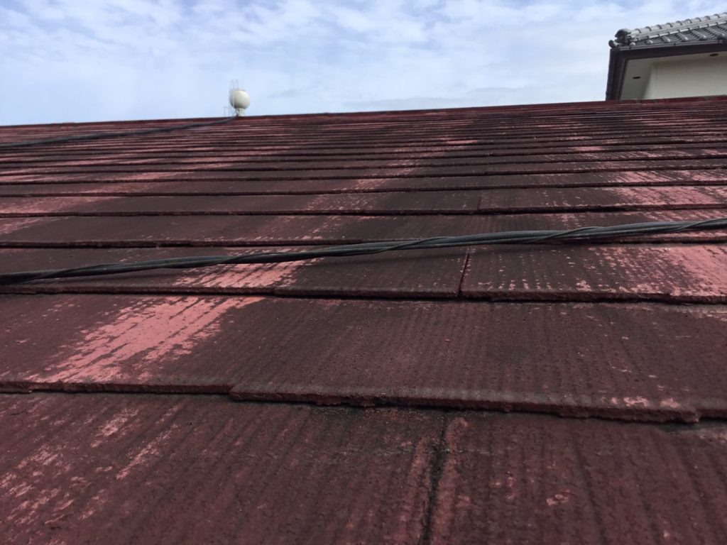 雨漏り補修施工中