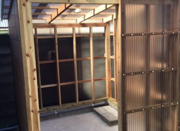宮崎市の洗濯機設置（屋外）屋根工事