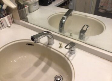 洗面所水栓交換工事